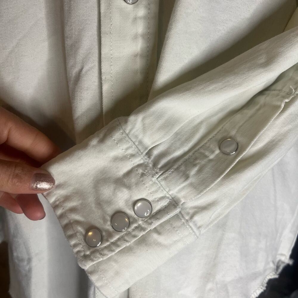 Sandrine Rose X Free People NWT Oversized Pearl Snap Western Tunic Shirt Size S - Picture 7 of 10